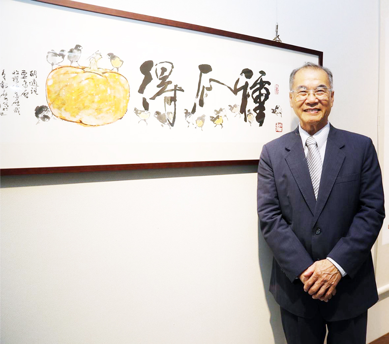 文化局10\15起將推出李轂摩82書畫展，展出李大師（圖）包含水墨、書法、壺刻及扇畫等計九十八件作品；另外也將邀南投縣文化局局長林榮森抵金開講「李轂摩老師的繪畫世界」。（文化局提供）